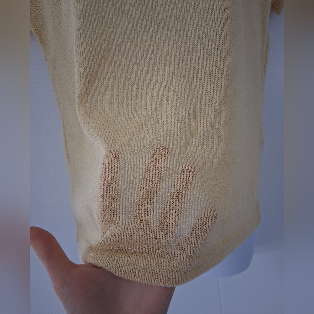 NWT B. Young/ Butter Yellow Short Sleeve Knit Tee/ Semi-sheer/ Size US XS - Picture 6 of 11